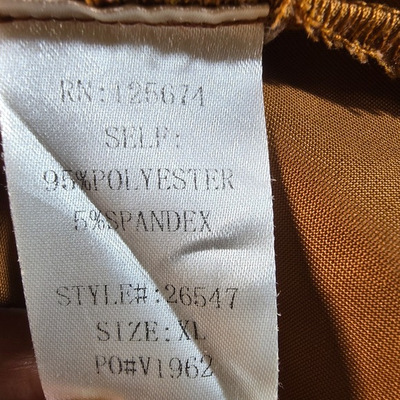 Goodtimeusa Women's 2-Piece Set XL Mustard Brown Pleated Pants Tie Blouse - Picture 10 of 16